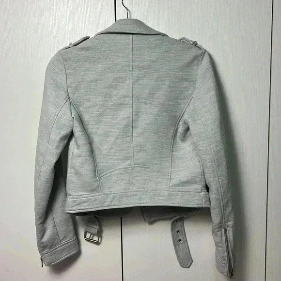 Trafaluc by Zara grey moto jacket with silver detail size XS - Picture 2 of 12